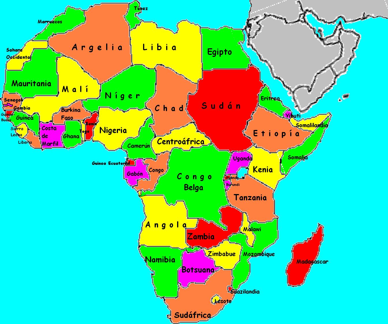 Mapa Africa Paises Mapa 3953